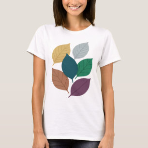 Camiseta Folhas de outono cinza impressionantes Motivo artí