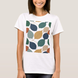 Camiseta Folhas de Outono Cinza Moderno Design Gráfico