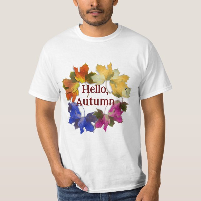 Camiseta Folhas de Outono Coloridas (Frente)