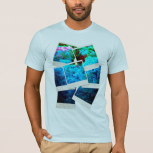 Camiseta Folhas de Outono Coloridas de Azul