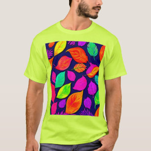 Camiseta Folhas de outono coloridas Trabalho de arte