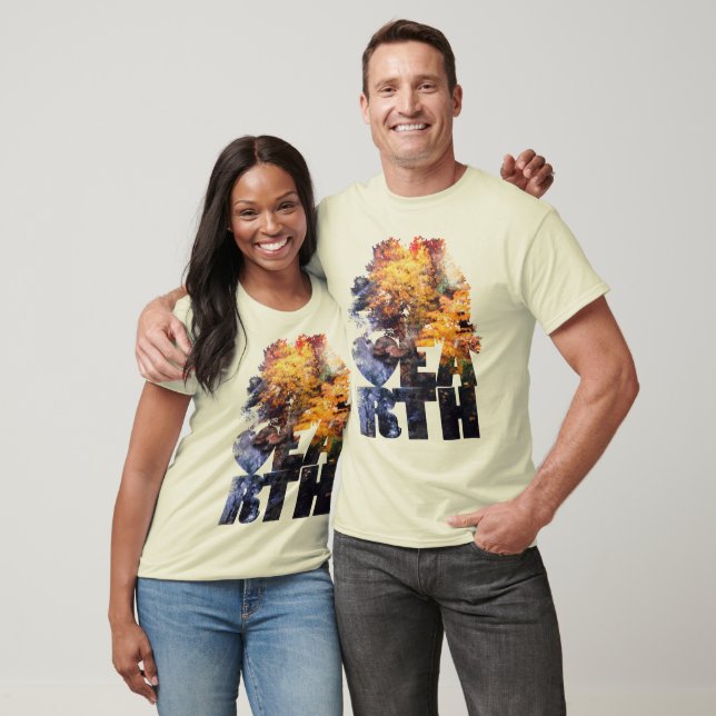Camiseta Folhas de Outono Com Rio (Unissex)