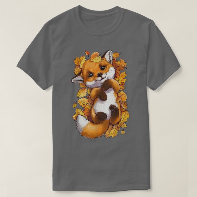 Camiseta Folhas de outono de Animais de Bebê da Floresta Ve (Frente do Design)