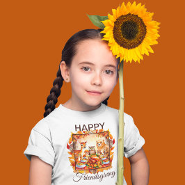 Camiseta Folhas de outono de Animais Florestais de Amizade