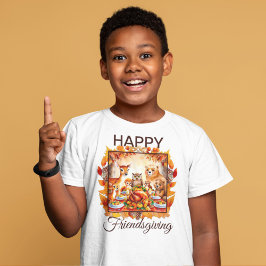 Camiseta Folhas de outono de Animais Florestais de Amizade