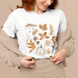 Camiseta Folhas de outono e Abóbora<br><div class="desc">Folhas e T-Shirt de Abóbora</div>
