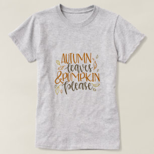 Camiseta Folhas de outono e Abóboras, por favor