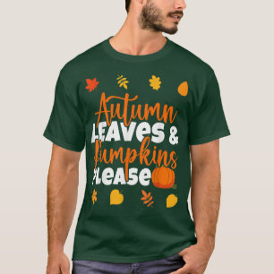 Camiseta Folhas De Outono E Abóboras Por Favor Queda
