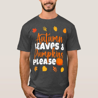 Camiseta Folhas De Outono E Abóboras Por Favor Queda