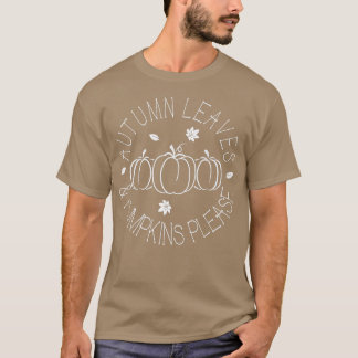 Camiseta Folhas De Outono E Abóboras Por FavorGráfico Minim