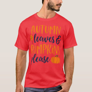Camiseta Folhas de outono e Abóboras, por favorQueda