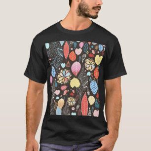 Camiseta Folhas de outono e Aves.
