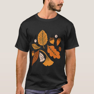 Camiseta Folhas de Outono em Azul Oversized