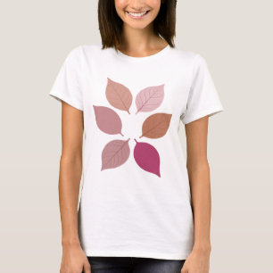 Camiseta Folhas de outono em prata moderna