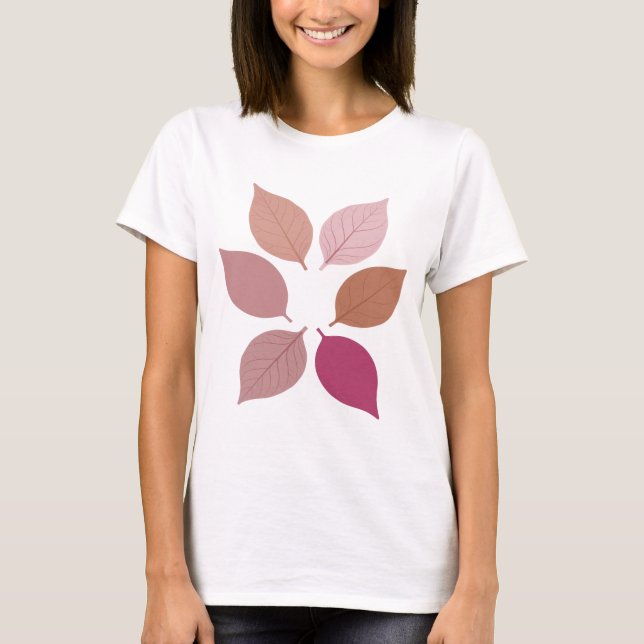Camiseta Folhas de outono em prata moderna (Frente)