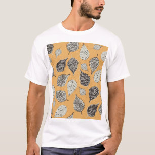 Camiseta Folhas de outono, padrão de colheita sem descontin