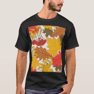Camiseta Folhas de outono, padrão simples e uniforme