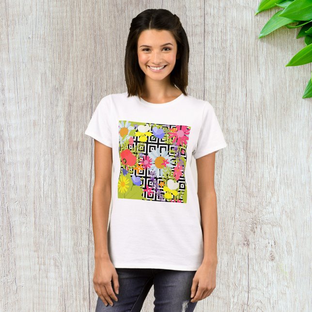 Camiseta Folhas De Palma E Flores (Criador carregado)