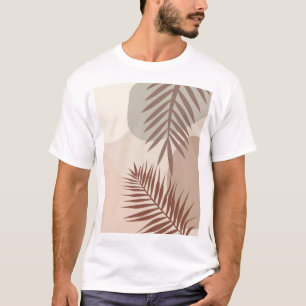 Camiseta Folhas de Palmeira, Arte Geométrica Abstrata Boho