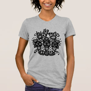 Camiseta Folhas de Papel Preto do Dia de los Muertos