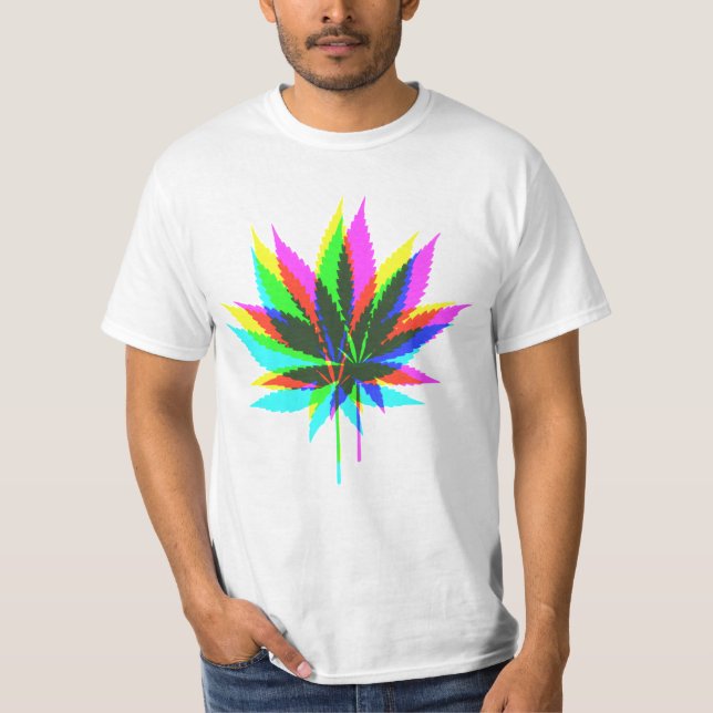Camiseta Folhas de plantas selvagens - cor neon + suas idei (Frente)