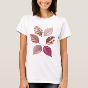 Camiseta Folhas de prata elegante de cores diferentes