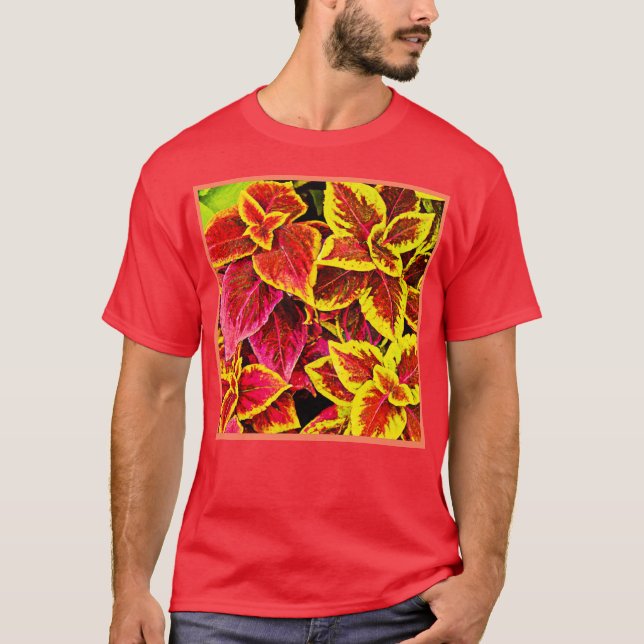 Camiseta Folhas de ruptura neon vibrantes (Frente)