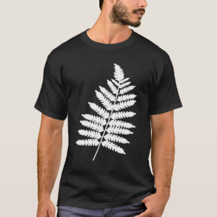 Camiseta folhas de samambaia branca Eu amo a natureza jardi
