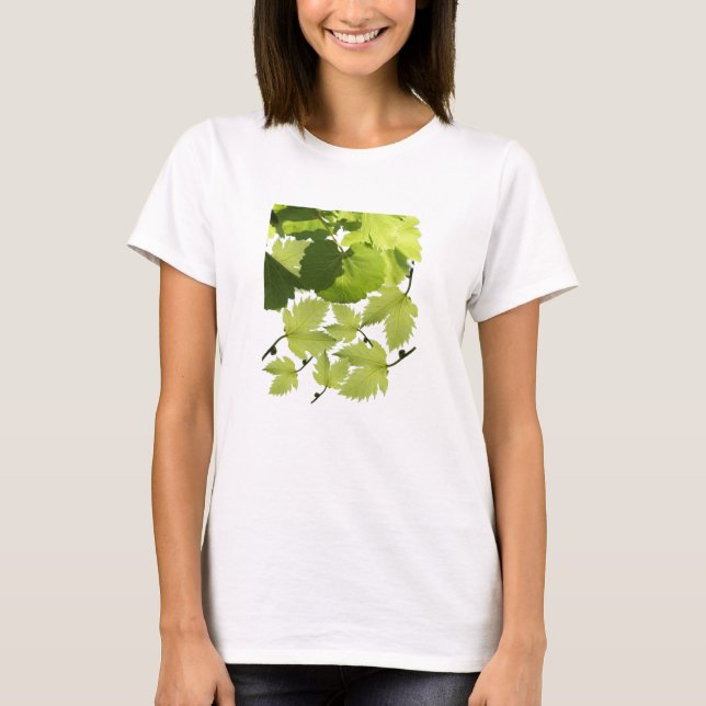 Camiseta Folhas de Videira de Uva Verde (Frente)