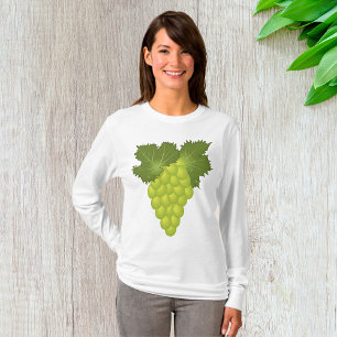 Camiseta Folhas de Videira de Uvas Verdes Fruta Fresca
