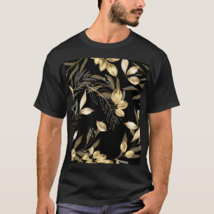Camiseta Folhas Douradas: Botânica Exótica Sem Olhos