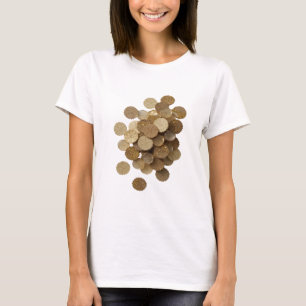 Camiseta Folhas Douradas de Prata Reluzente Design Personal