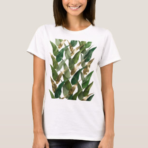 Camiseta Folhas Douradas JOGOSAS SOBRE FUNDO PRETO