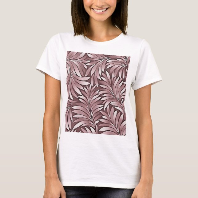 Camiseta Folhas Dramáticas Em Paleta Branca De Amora Trough (Frente)