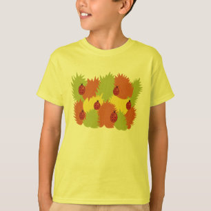 Camiseta Folhas e joaninhas em miúdos do outono