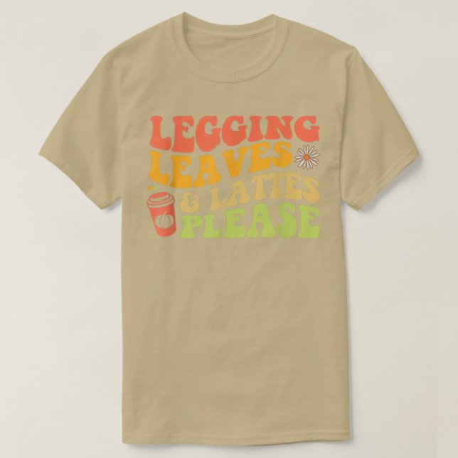 Camiseta Folhas e Latas da Legenda Por Favor Retrair Queda  (Frente do Design)