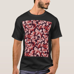 Camiseta Folhas Espirais Vintage Barrocas, Texturadas.