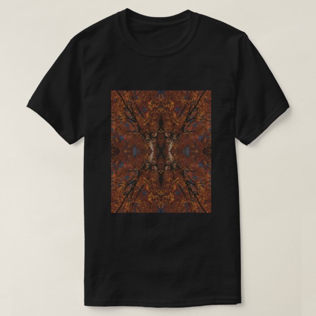 Camiseta folhas laranja em uma árvore de outono (Frente do Design)
