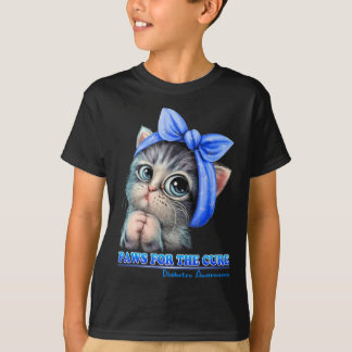 Camiseta Folhas Para O Gato De Consciência Da Diabetes Cura