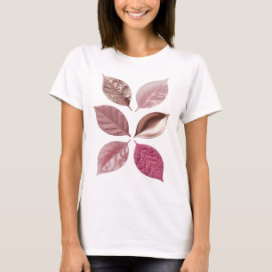 Camiseta Folhas prateadas de diferentes tons e texturas