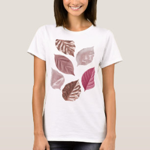 Camiseta Folhas Rosa PRATA LEGAL EM FUNDO PRETO