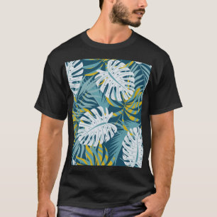 Camiseta Folhas tropicais coloridas, padrão abstrato origin