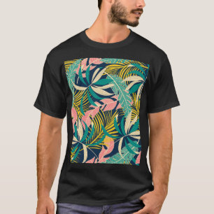 Camiseta Folhas tropicais coloridas: padrão de verão.