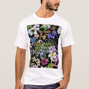 Camiseta Folhas tropicais de aquarela: padrão sem costura