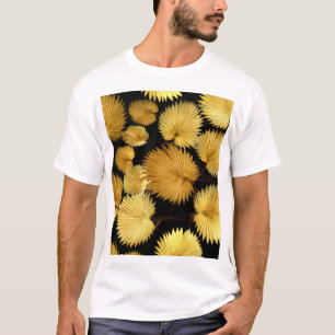 Camiseta Folhas tropicais de ouro: Elegância de Licuala