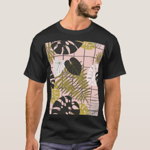 Camiseta Folhas tropicais de palma, na moda verão.