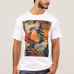 Camiseta Folhas Tropicais De Palma: Vintage Invisível