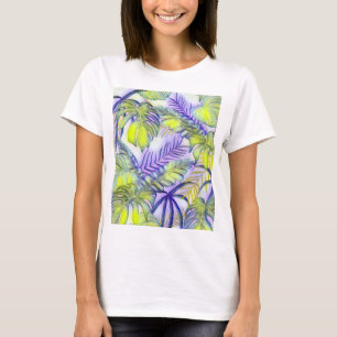 Camiseta Folhas tropicais grandes coloridas