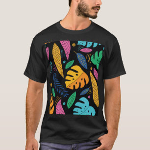 Camiseta Folhas tropicais modernas: fundo sem costura.