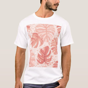 Camiseta Folhas tropicais: padrão de colheita desenhado à m